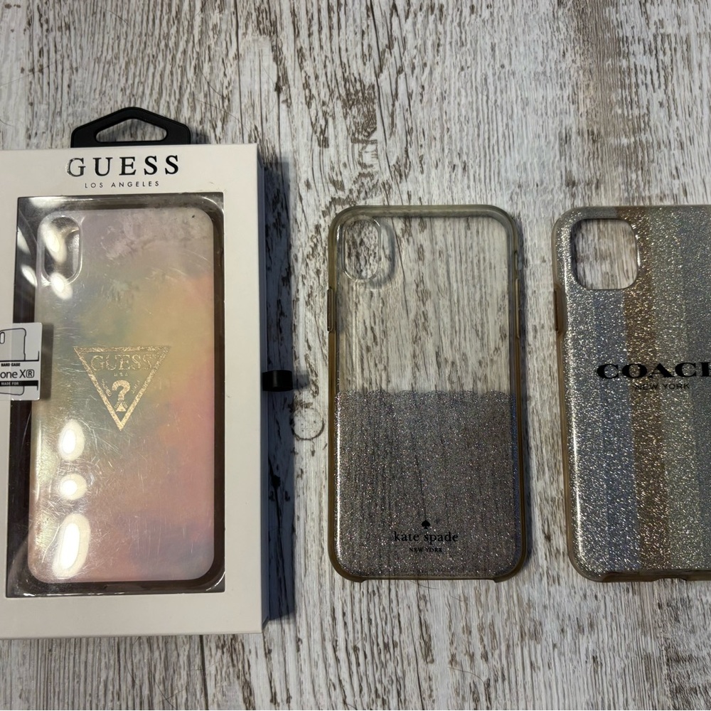 GUESS, Kate Spade and Coach iPhone XR phone case bundle